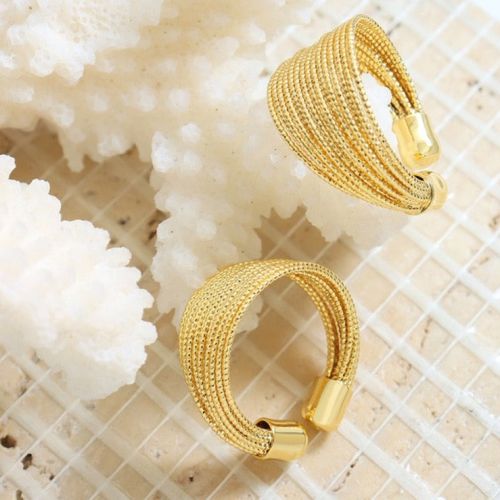 18K Gold Geometric Layering Ring | A430