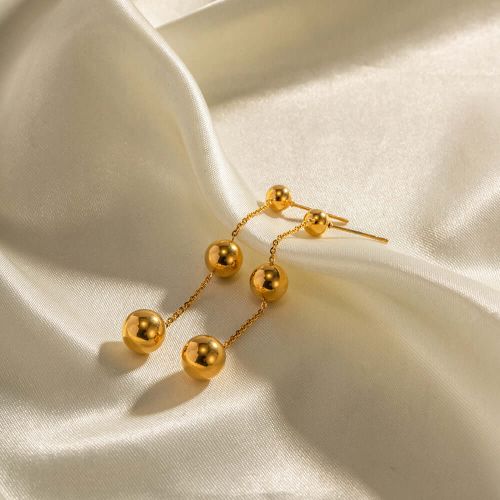 18K Gold Plated Irregular Beads Drop Dangle Earrings | JDE132