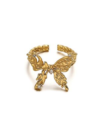 Chunky 18K Gold Butterfly Cocktail Rings | QT2304