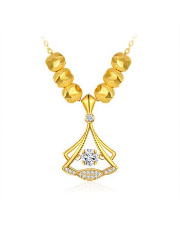 14K Gold Plated Ginkgo Leaf Chain Necklace | A8240