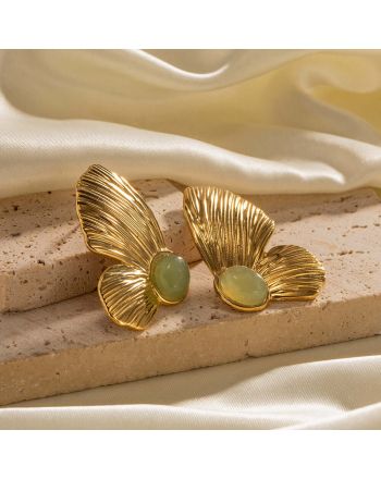 18K Gold Plated Butterfly Stud Earrings | JDE004